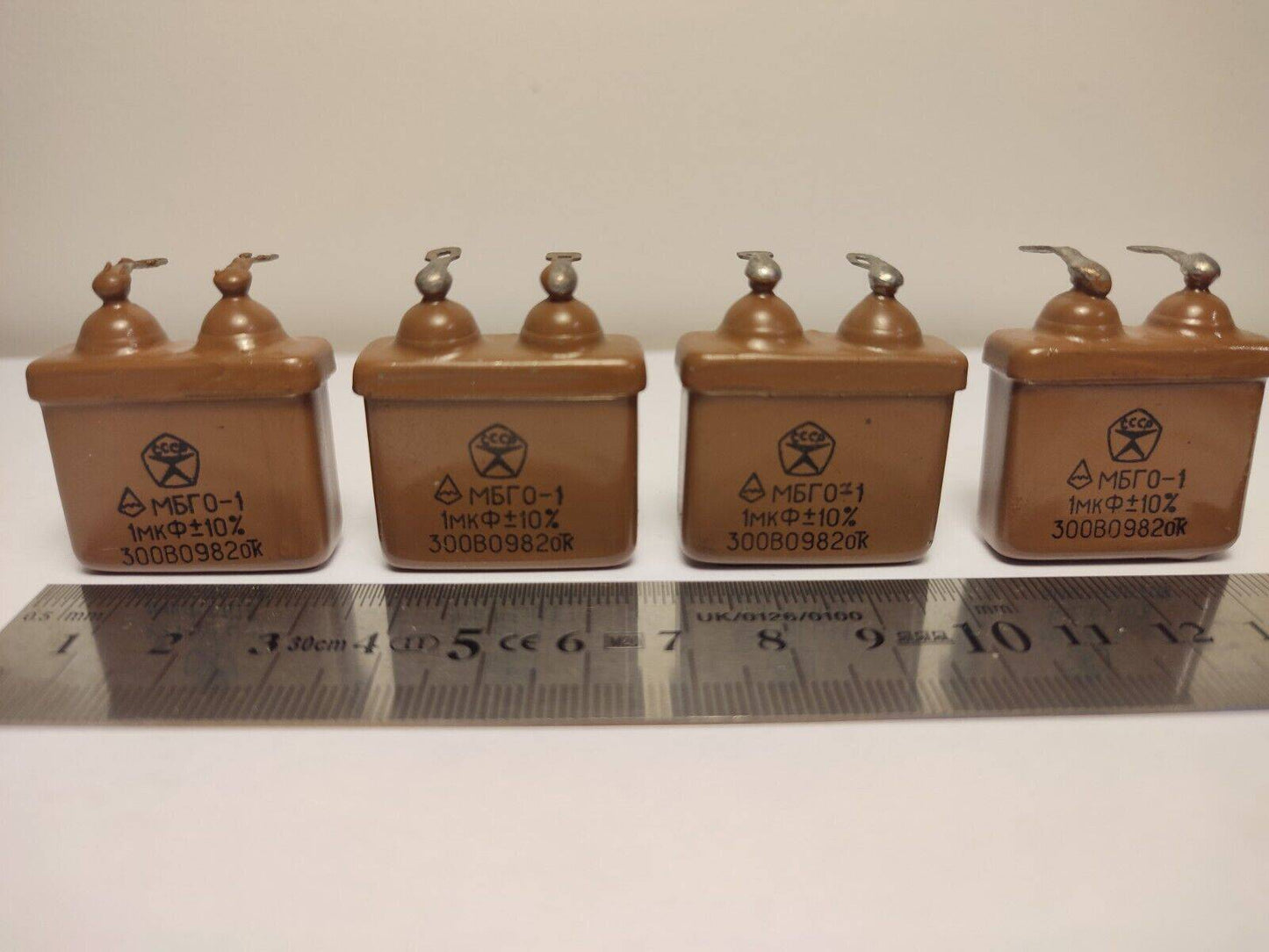 4x 1 uF 10% 300 V RUSSIAN PAPER IN OIL (PIO) AUDIO CAPACITOR MBGO-1 МБГО-1