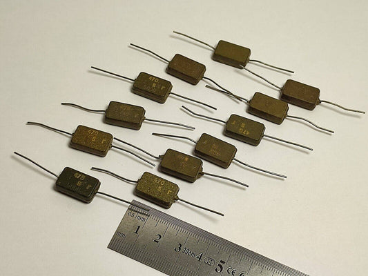 470 pF 500 V 5% LOT OF 12 Pcs.  RUSSIAN SILVER-MICA CAPACITORS KSO-5G КСО-5Г