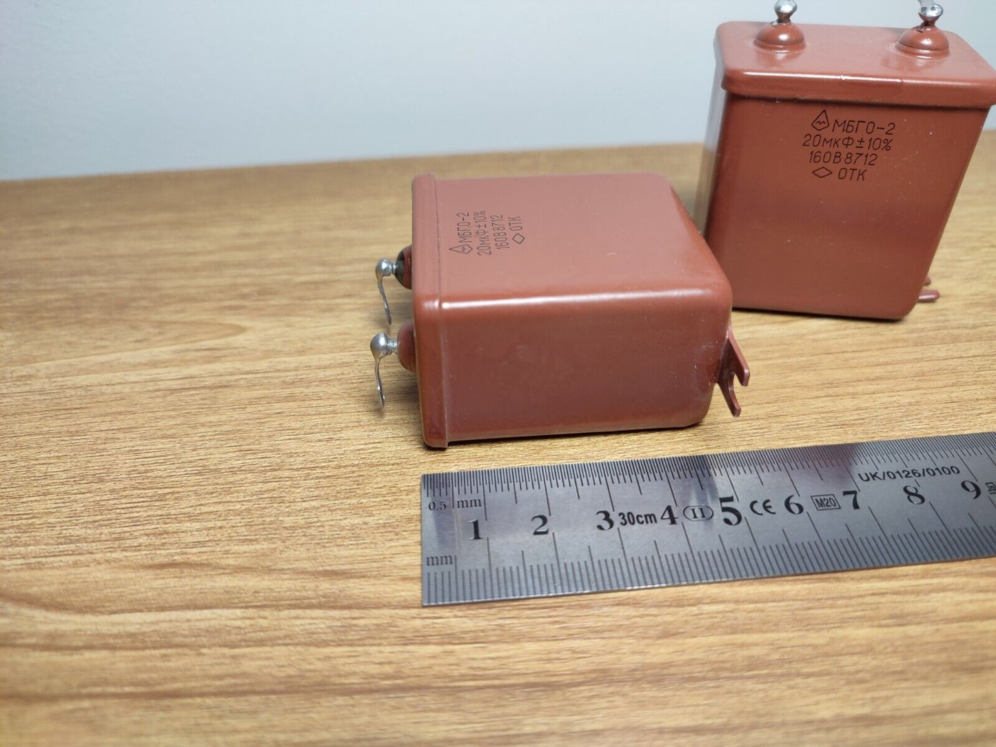 20 uF 160 V  PAIR RUSSIAN PAPER IN OIL PIO AUDIO CAPACITORS MBGO-2 МБГО-2 NEW