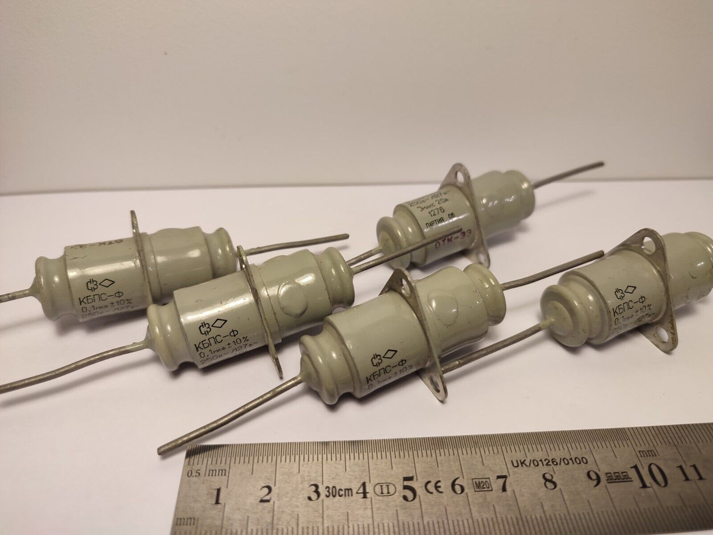 0.1uF 10% 250V~127V 20A (KBPS-F) Russian Feedthrough Capacitors Lot of 5pcs