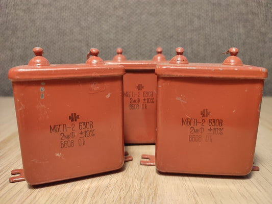 2 X MBGP-2 (МБГП–2) 2uF 630V 10% RUSSIAN AUDIO CAPACITORS PIO Capacitors