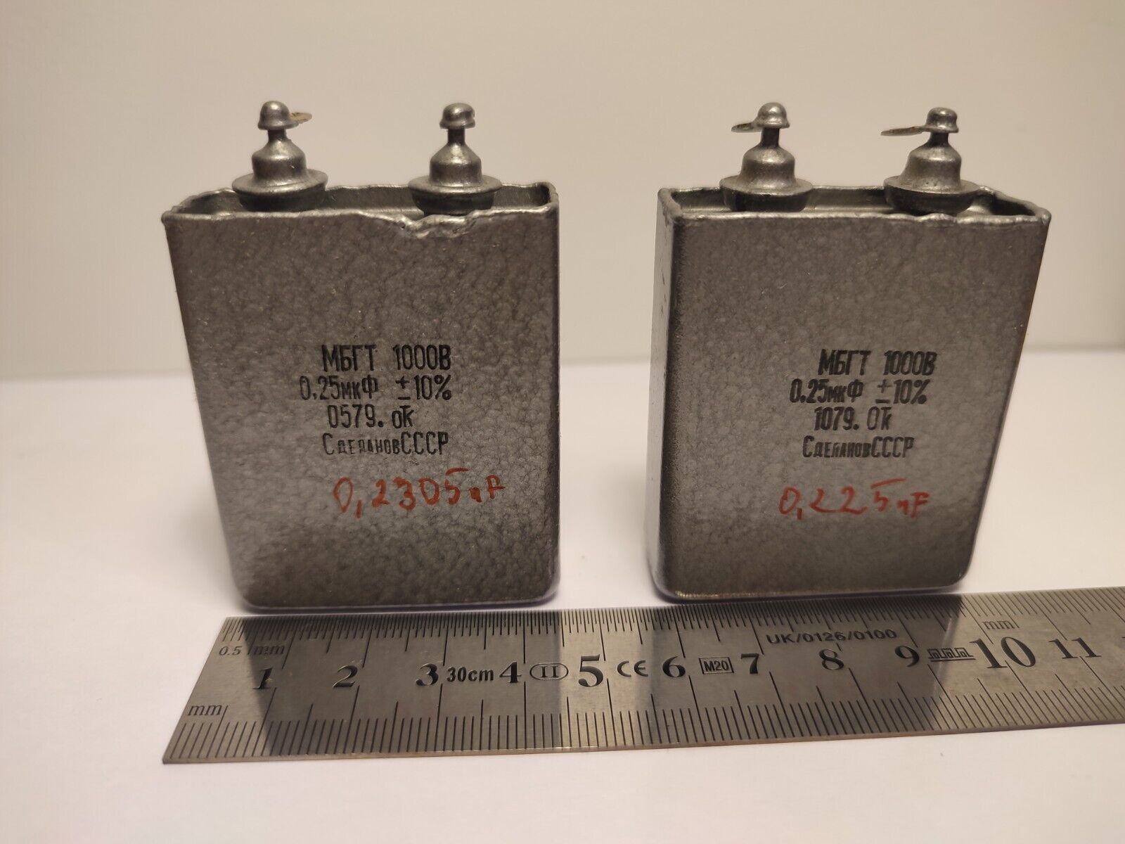 2 Pcs. Lot 0.25 uF 1000 V RUSSIAN PAPER IN OIL PIO AUDIO CAPACITORS MBGT