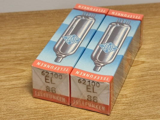 Pair TELEFUNKEN EL 86 SEALED VALVE ( 2 pcs lot) NOS / NEW EL86 TF