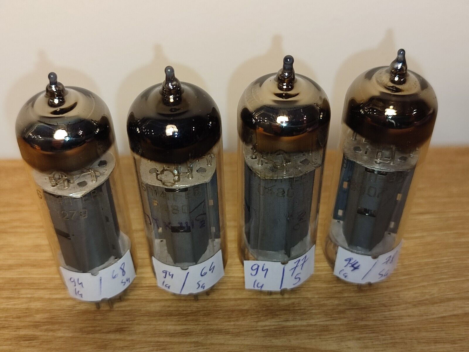 6P14P-EV = EL84 6BQ5 Tubes NNOS Matched Quad Soviet Valves Different dates