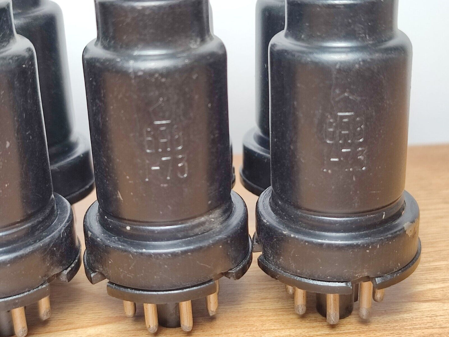 8x 6A8 = 6Q8 Heptode Tube Novosibirsk Soviet USED Tubes Metal