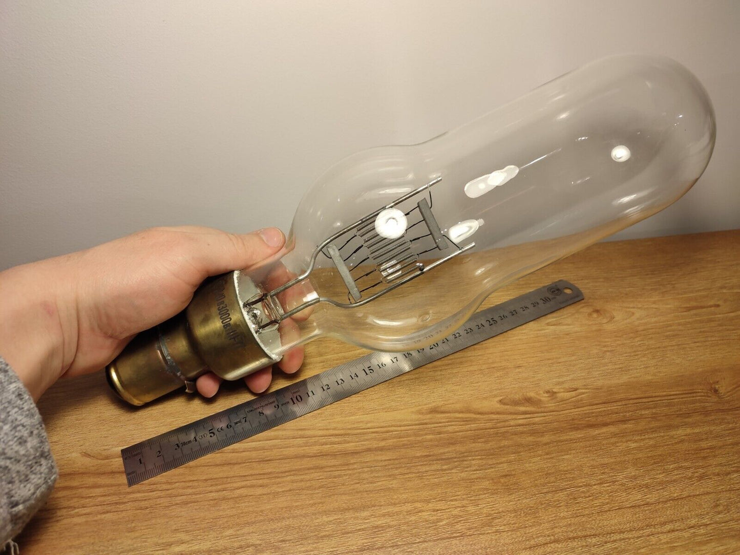 Huge Incandescent Light Filament Bulb Vintage 220V 3000W 1977 MELZ Soviet Ussr