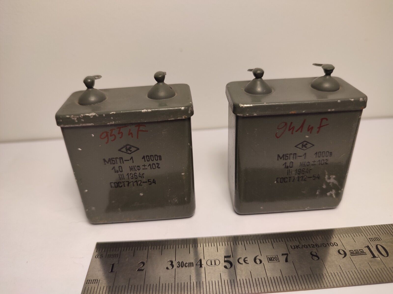 2 Pcs. Lot 1uF 1 mFD 1µF 1000V 1kV PiO (Paper In Oil) Russian Capacitors MBGP