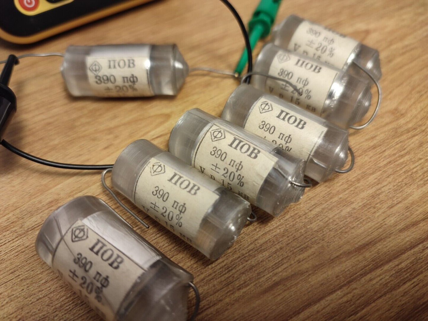 7 Pcs LOT POV 15kV 390pF film capacitor soviet high voltage +-20%