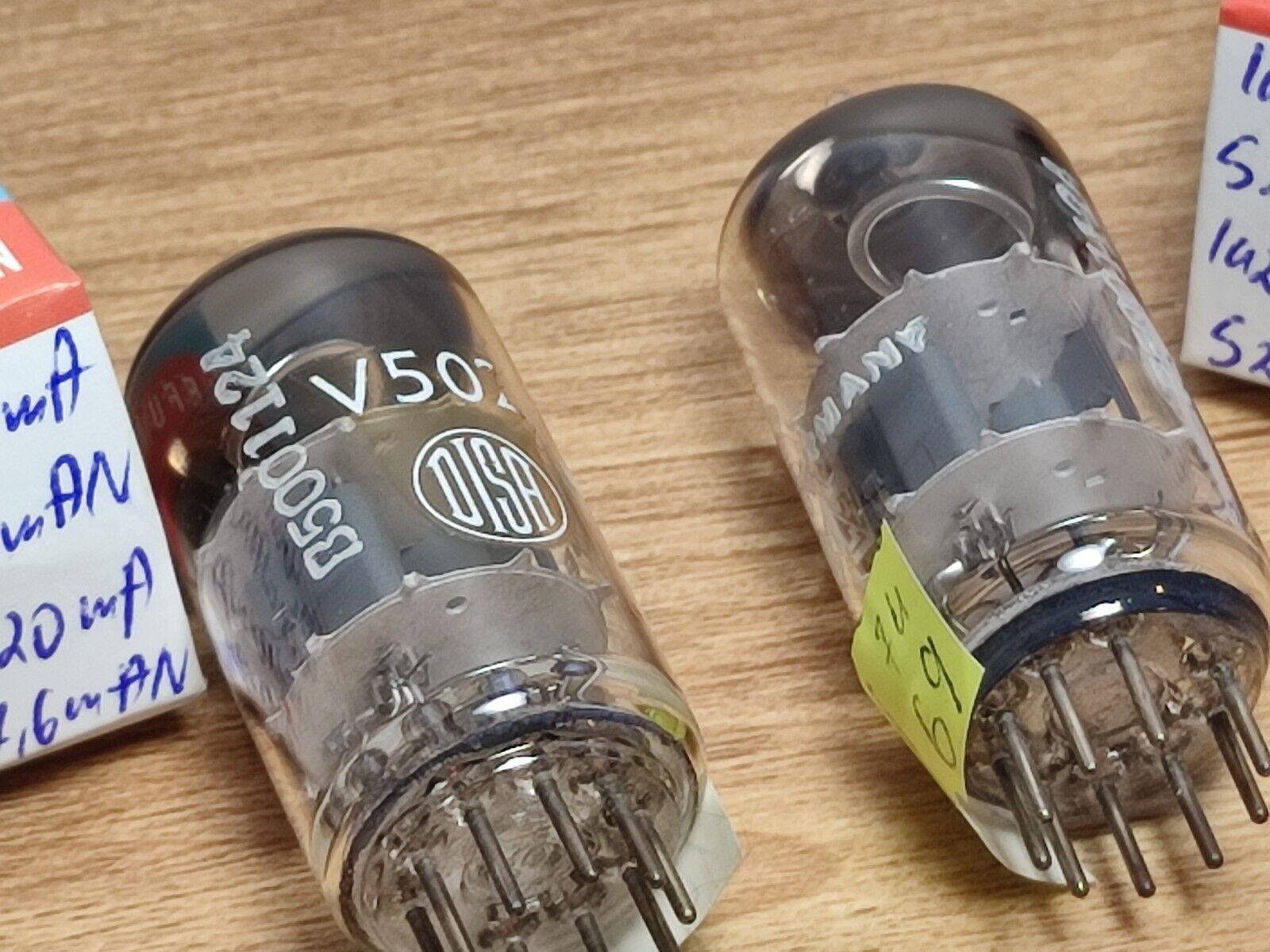 Pair ECC81 TELEFUNKEN ( 12AT7 6201  E81CC ) 30° Degree O-Getter  NOS / NEW tubes