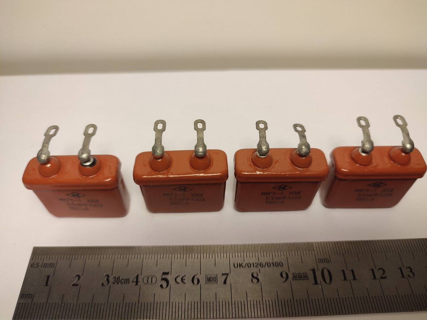 0.5 uF 200 V LOT OF 4 RUSSIAN PAPER IN OIL PIO AUDIO CAPACITORS MBGP МБГП–1