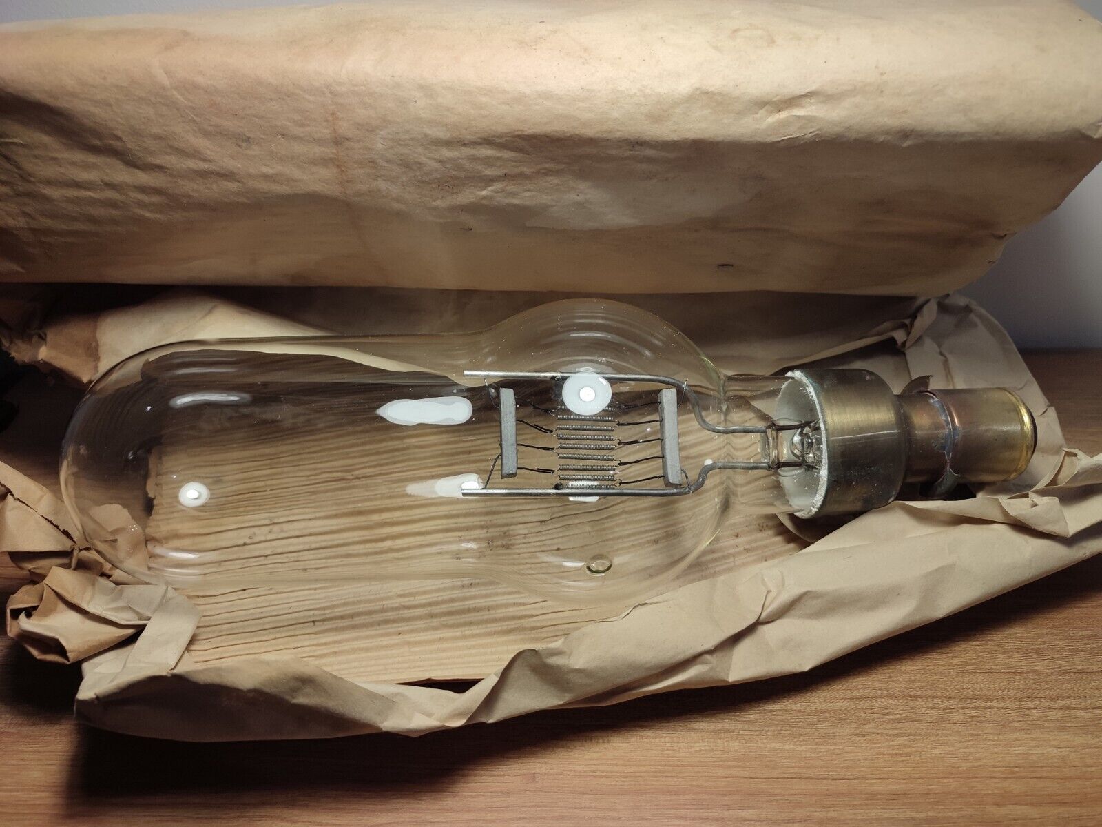 Huge Incandescent Light Filament Bulb Vintage 220V 3000W 1977 MELZ Soviet Ussr