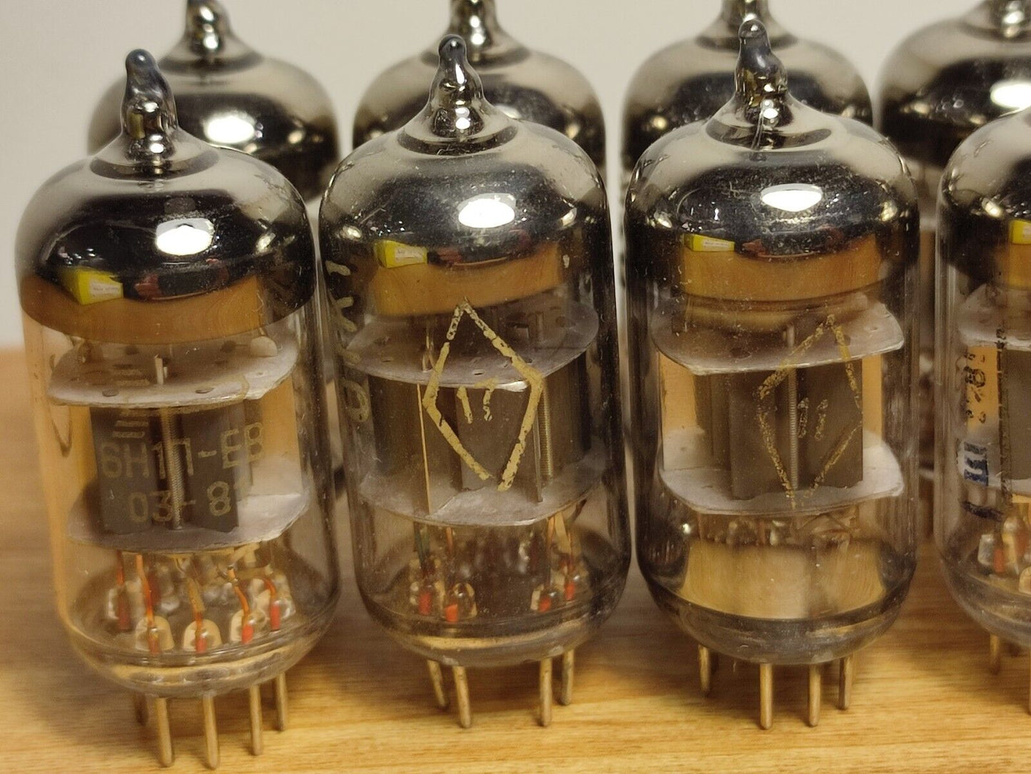 10pcs 6N1P-EV (ECC88 / E88CC / 6922) Soviet double triode tubes / USED