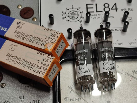 Matched Pair E84L 7320 Platinum Siemens & Halske USED EL84 6BQ5 Radio tubes