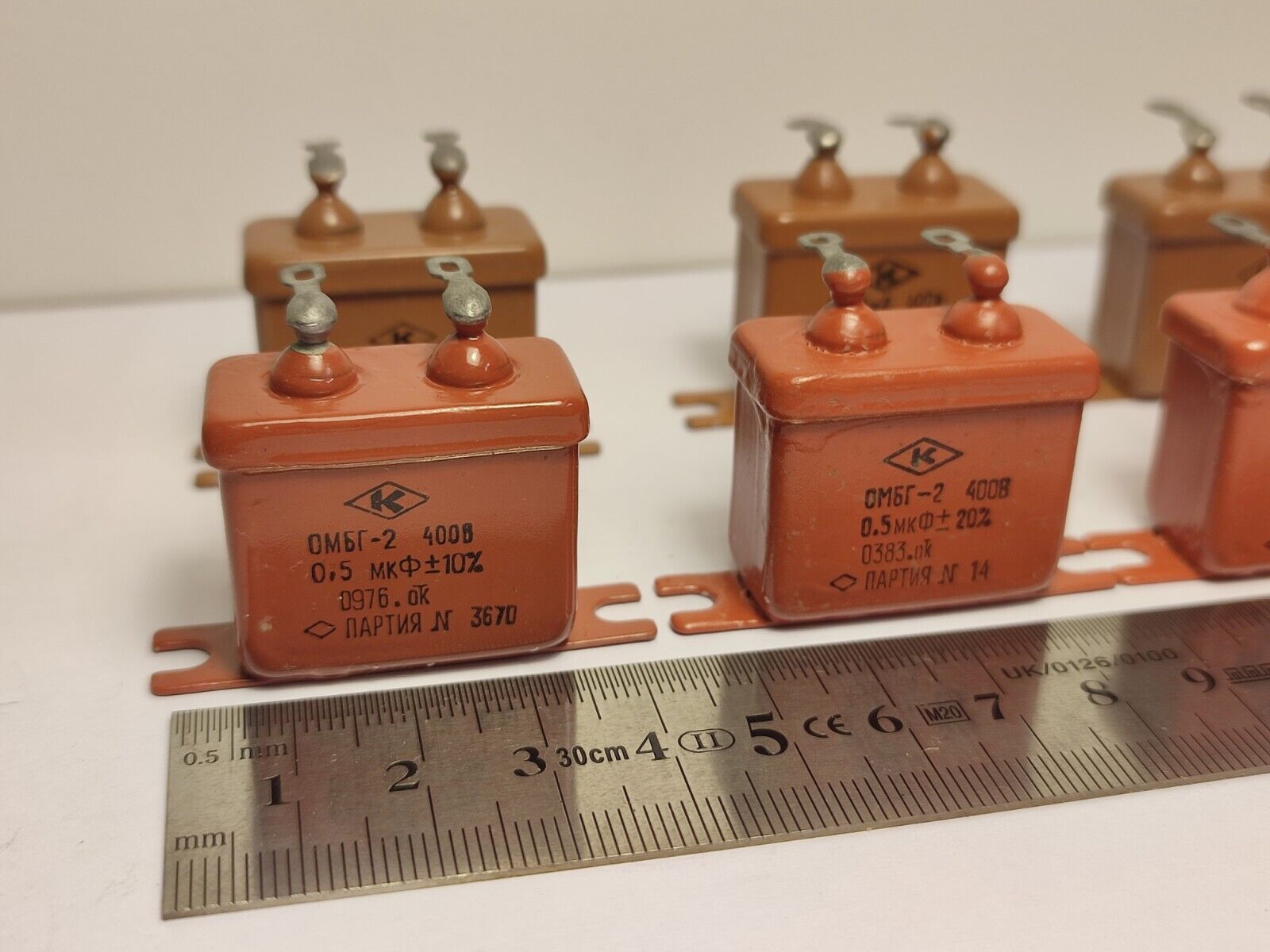 7x 0.5 uF 10% 400 V LOT OF 1 RUSSIAN PAPER IN OIL PIO AUDIO CAPACITOR OMBG-2