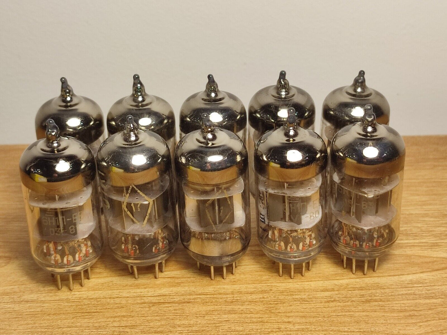 10pcs 6N1P-EV (ECC88 / E88CC / 6922) Soviet double triode tubes / USED