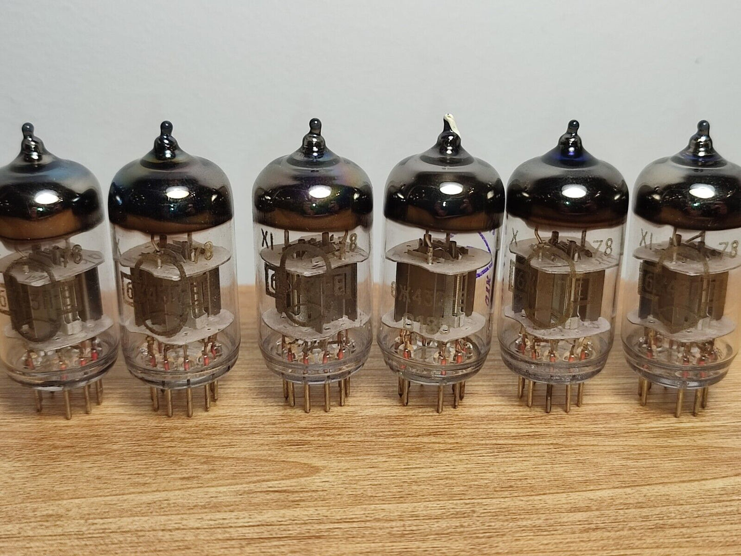 6Pcs 6J43P-E HF pentode tube (with two separate anodes). Gold grid! NOS