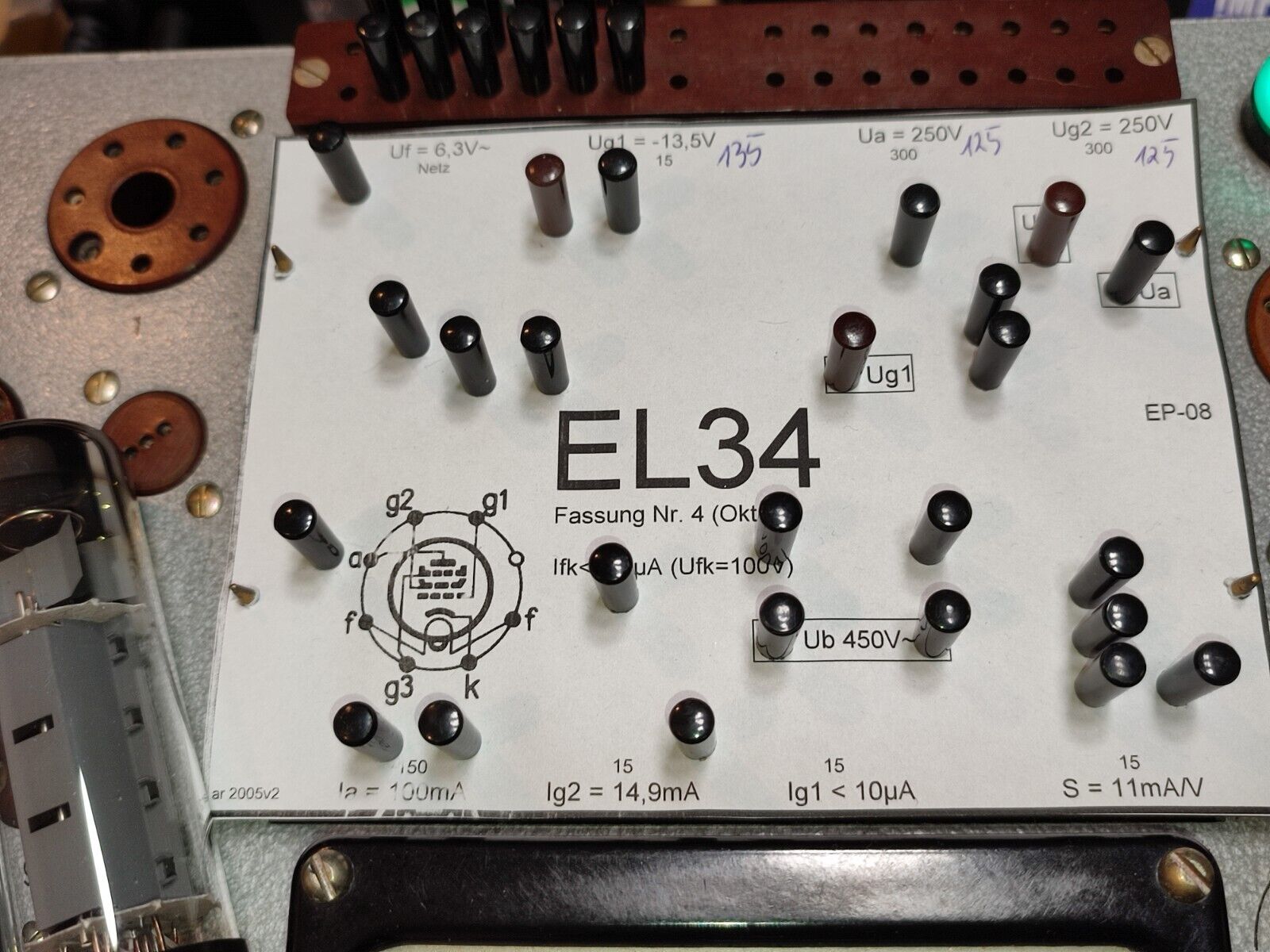 1x Mullard/  Siemens EL34 / 6CA7, Audio Amplifier Tube, Xf2 Code, OO-Getter USED