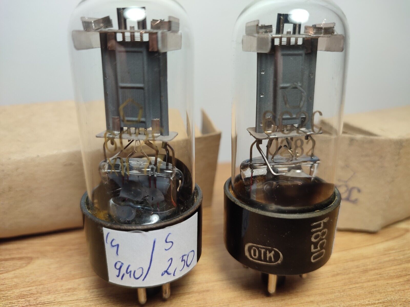 MATCHED PAIR (0%-tol.)  6S2S 6C2C = 6J5, VT94 HF Triode Tube Soviet  NEW in BOX