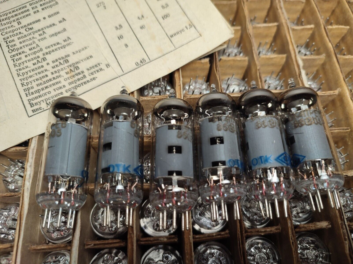 6pcs 6K4P-EV (6BA6 EF93) SOVIET HF PENTODE TUBES 80's OTK NEW NOS Same Date