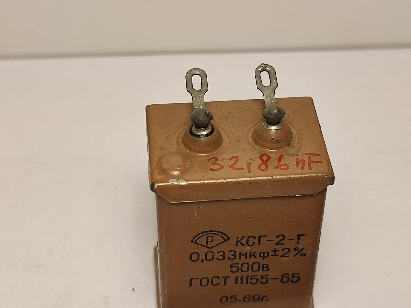 1x 0.033 uF 500 V RUSSIAN SILVER-MICA AUDIO CAPACITOR KSG-2G КСГ-2Г