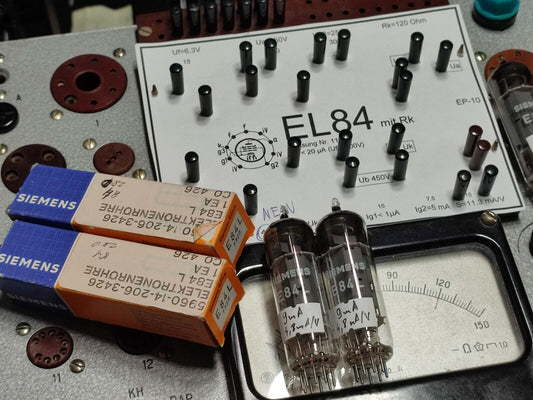 Matched Pair E84L 7320 Platinum Siemens & Halske USED EL84 6BQ5 Radio tubes