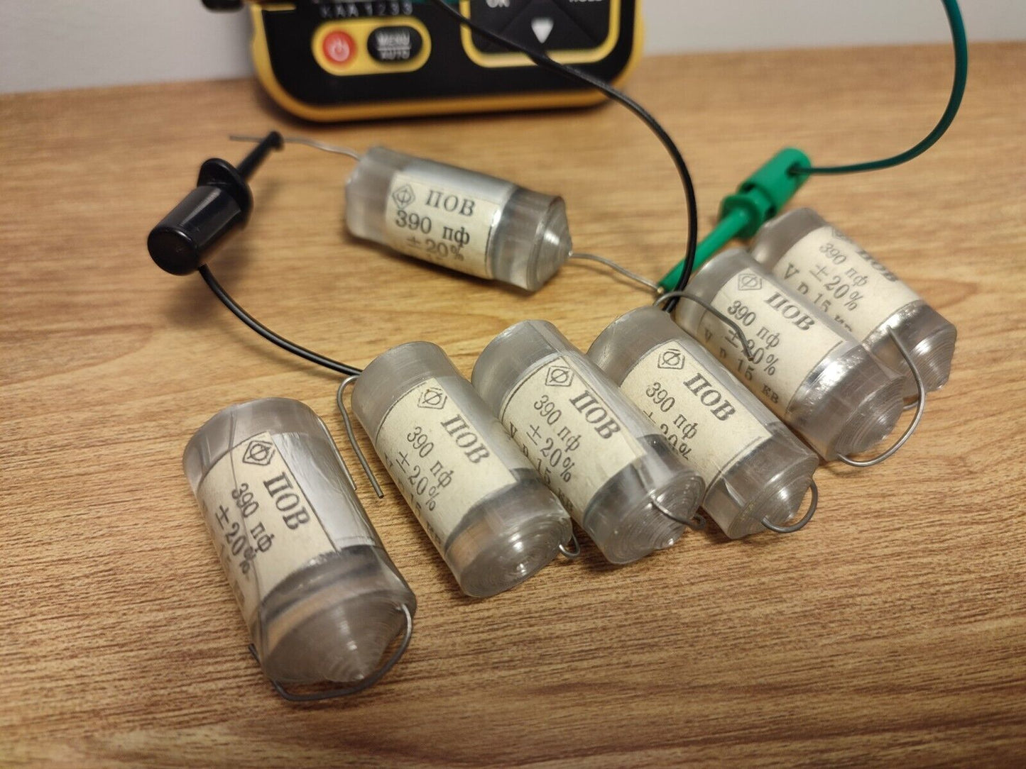 7 Pcs LOT POV 15kV 390pF film capacitor soviet high voltage +-20%