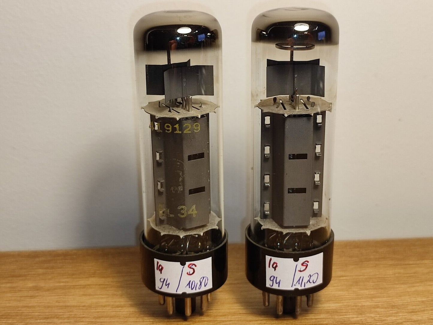 Pair RFT EL34 6CA7 USED Matched Tubes Tested with L1-3 tester (only one pair)