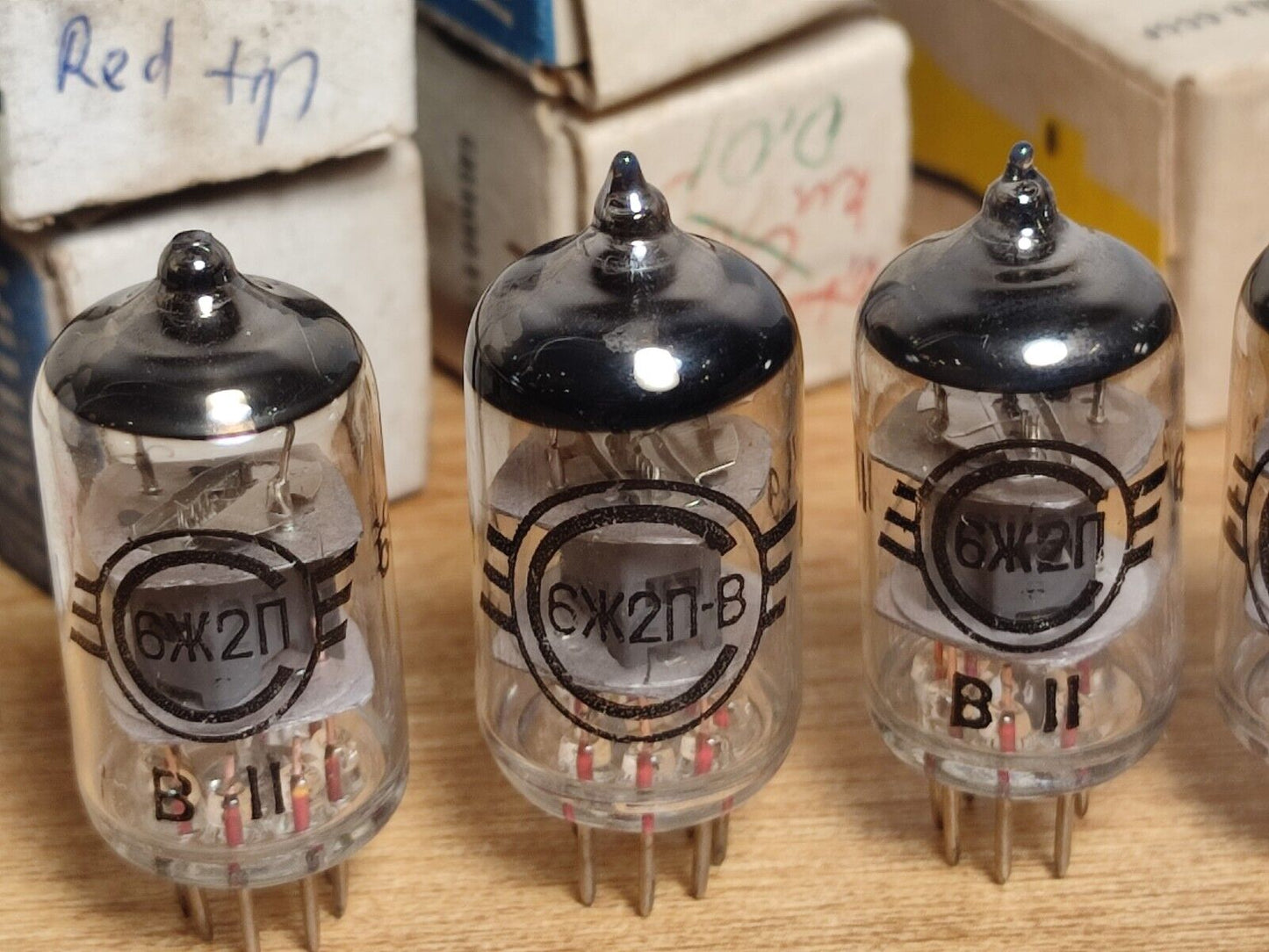 16 pcs 6J2P  6Ж2П NOS Russian gold grid RADIO tubes equiv. to 6AS6, 6F33