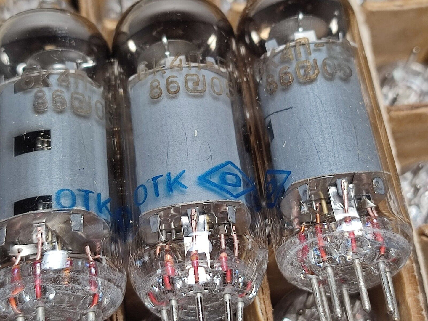 6pcs 6K4P-EV (6BA6 EF93) SOVIET HF PENTODE TUBES 80's OTK NEW NOS Same Date