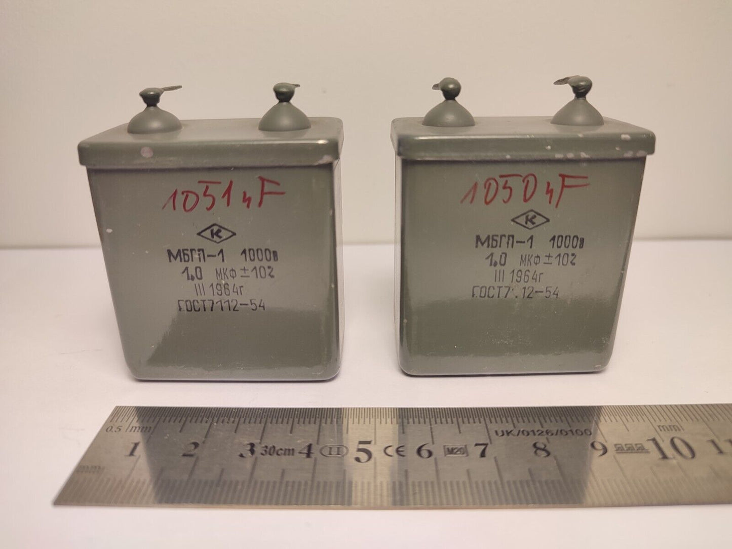 2 Pcs. Lot 1uF 1 mFD 1µF 1000V 1kV PiO (Paper In Oil) Russian Capacitors MBGP