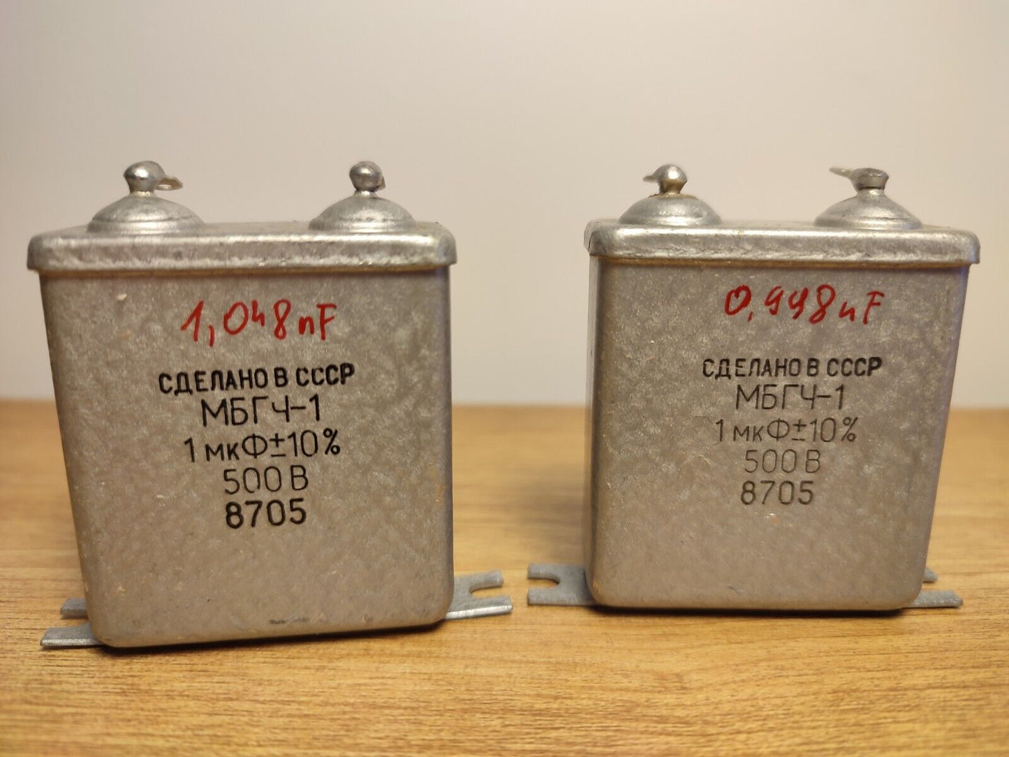 Lot of 2pc MBGCH-1 1uF 500V МБГЧ-1 Paper in OIL PIO Audio Capacitors NOS