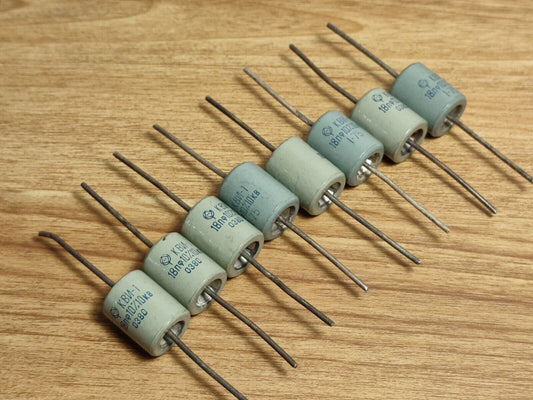 8 pcs 18pF 10kV ±10% Ceramic High Voltage Impulse Capacitors KVI-1 / КВИ-1