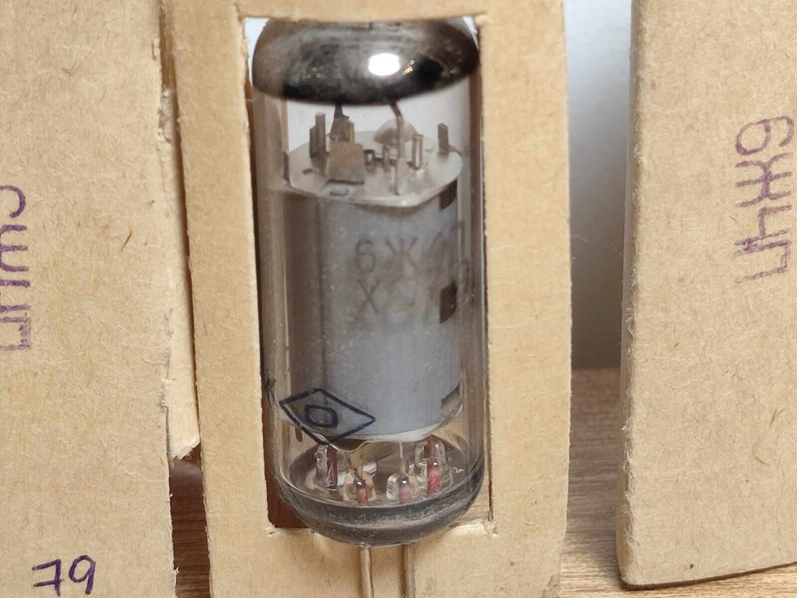 QTY-3  1979 6J4P / EF94 / 6AU6 RUSSIAN HF PENTODE TUBE RHOMBUS/OTK/GOLD GRID NEW