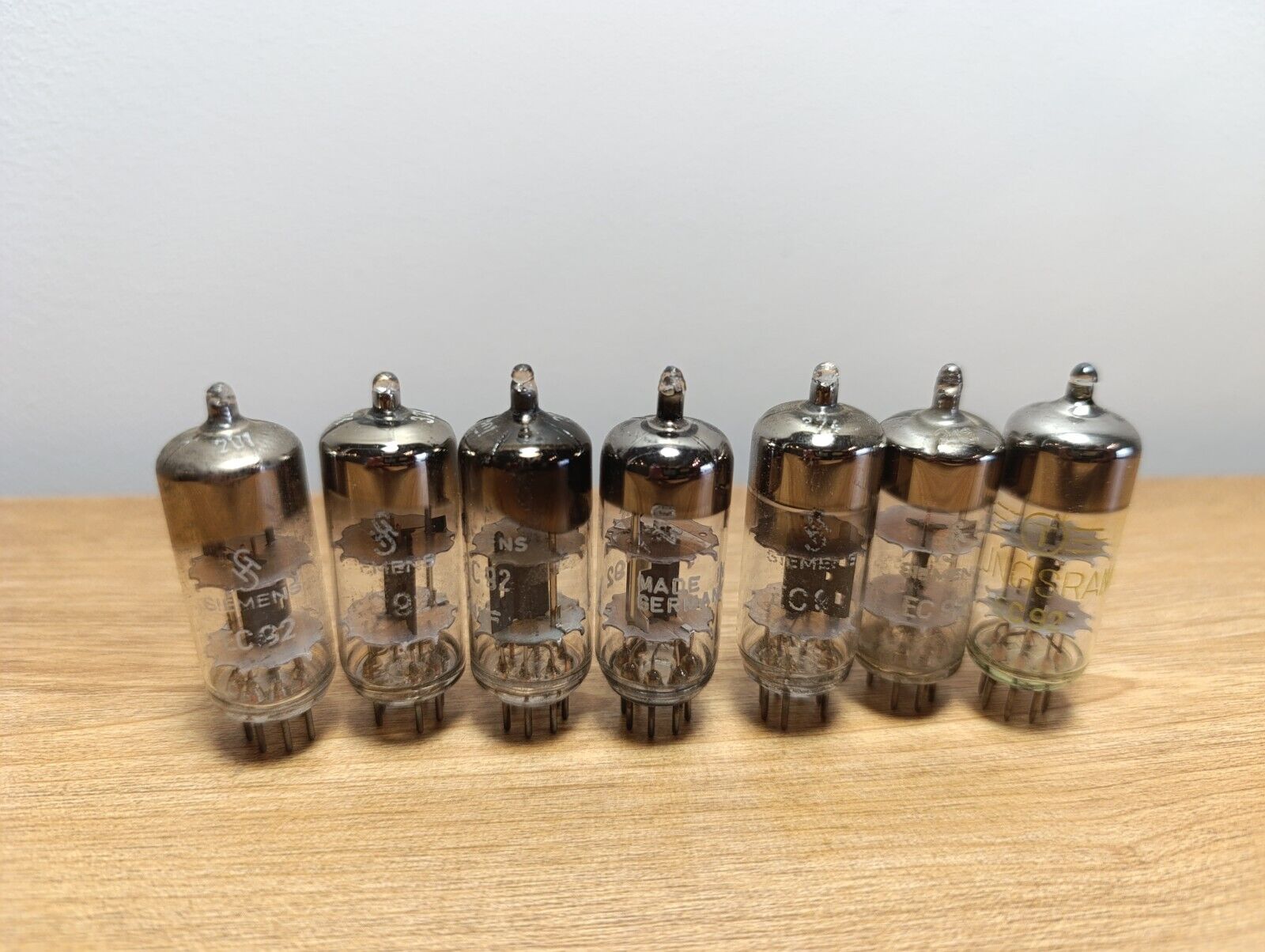 7x EC92 6AB4 Audio Triode Vacuum Tubes: Siemens , RFT USED