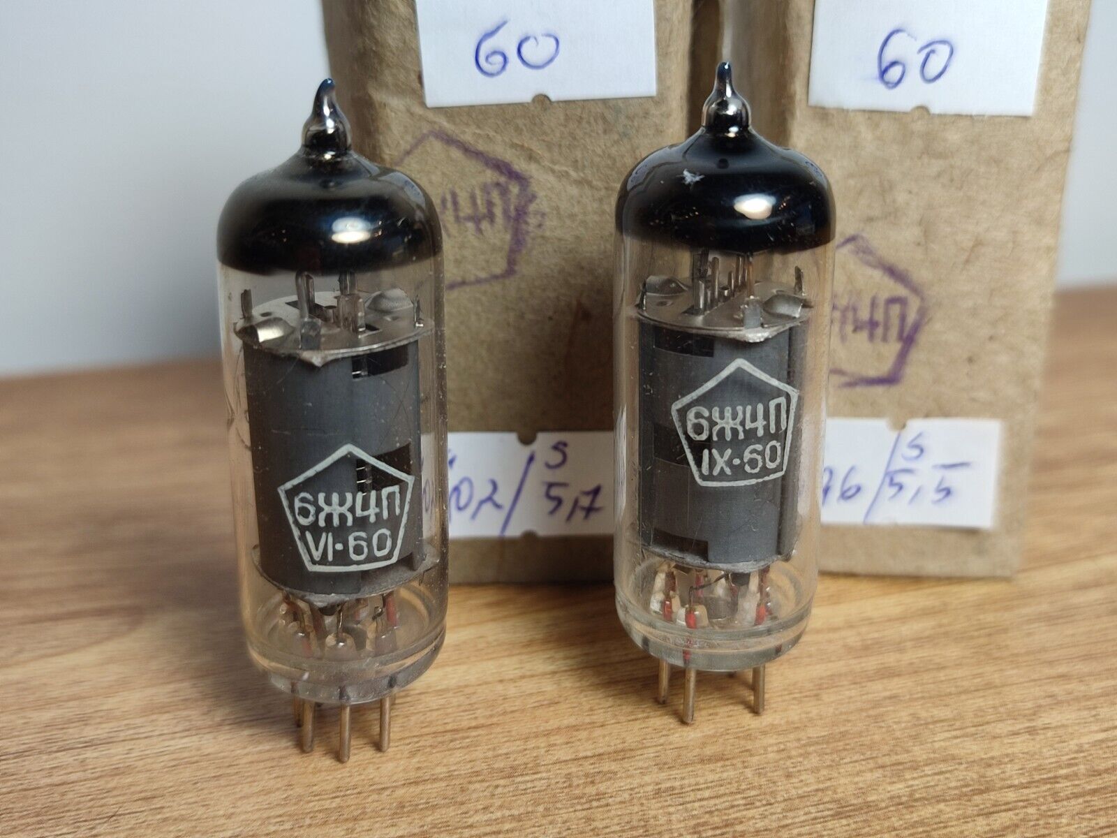 Pair 6J4P = 6Ж4П/6ZH4P 6Z4P 6AU6 EF94 754 Pentode Soviet Tube 1960's NOS NIB