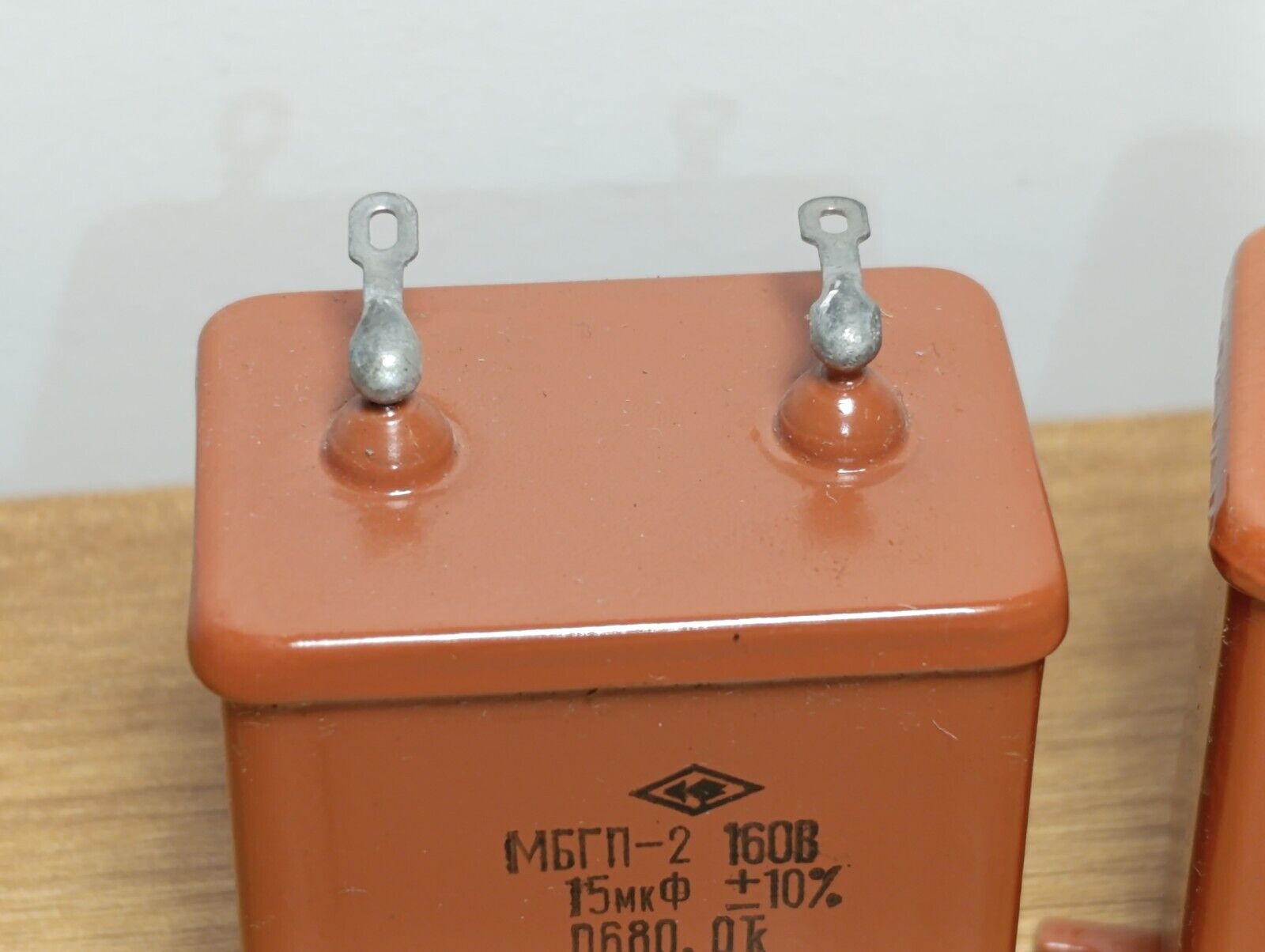 15 uF 160 V  PAIR RUSSIAN PAPER IN OIL PIO AUDIO CAPACITORS MBGP-2 МБГП-2 NEW