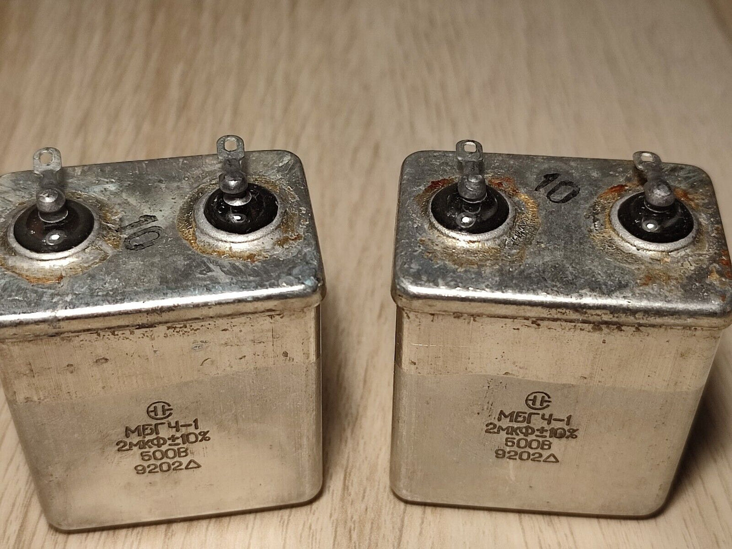 2 Pcs. 2 uF 500 V RUSSIAN PAPER IN OIL PIO AUDIO CAPACITORS MBGCh-1 МБГЧ