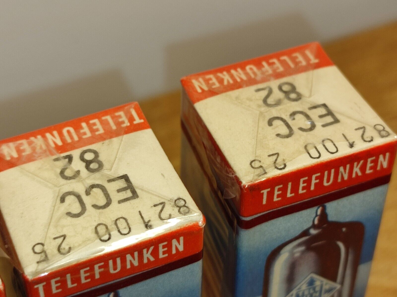 1 Pair Telefunken ECC82 tube SEALED same date NOS original packaging tube