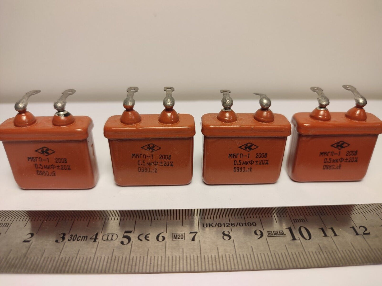 0.5 uF 200 V LOT OF 4 RUSSIAN PAPER IN OIL PIO AUDIO CAPACITORS MBGP МБГП–1