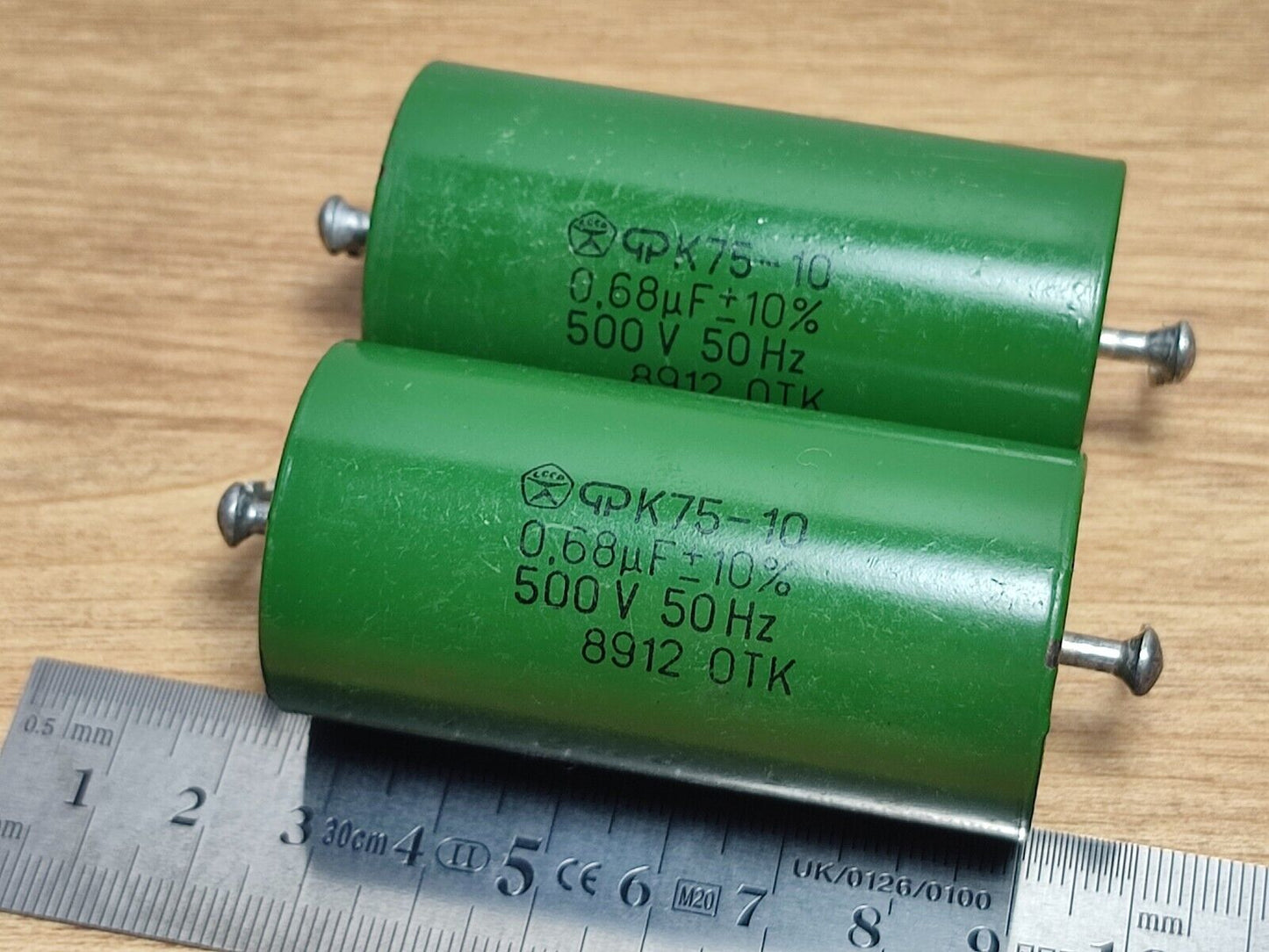 2 pcs Lot of 0,68 uF 500V 10% K75-10 PIO Paper in Oil Audio Capacitors USSR