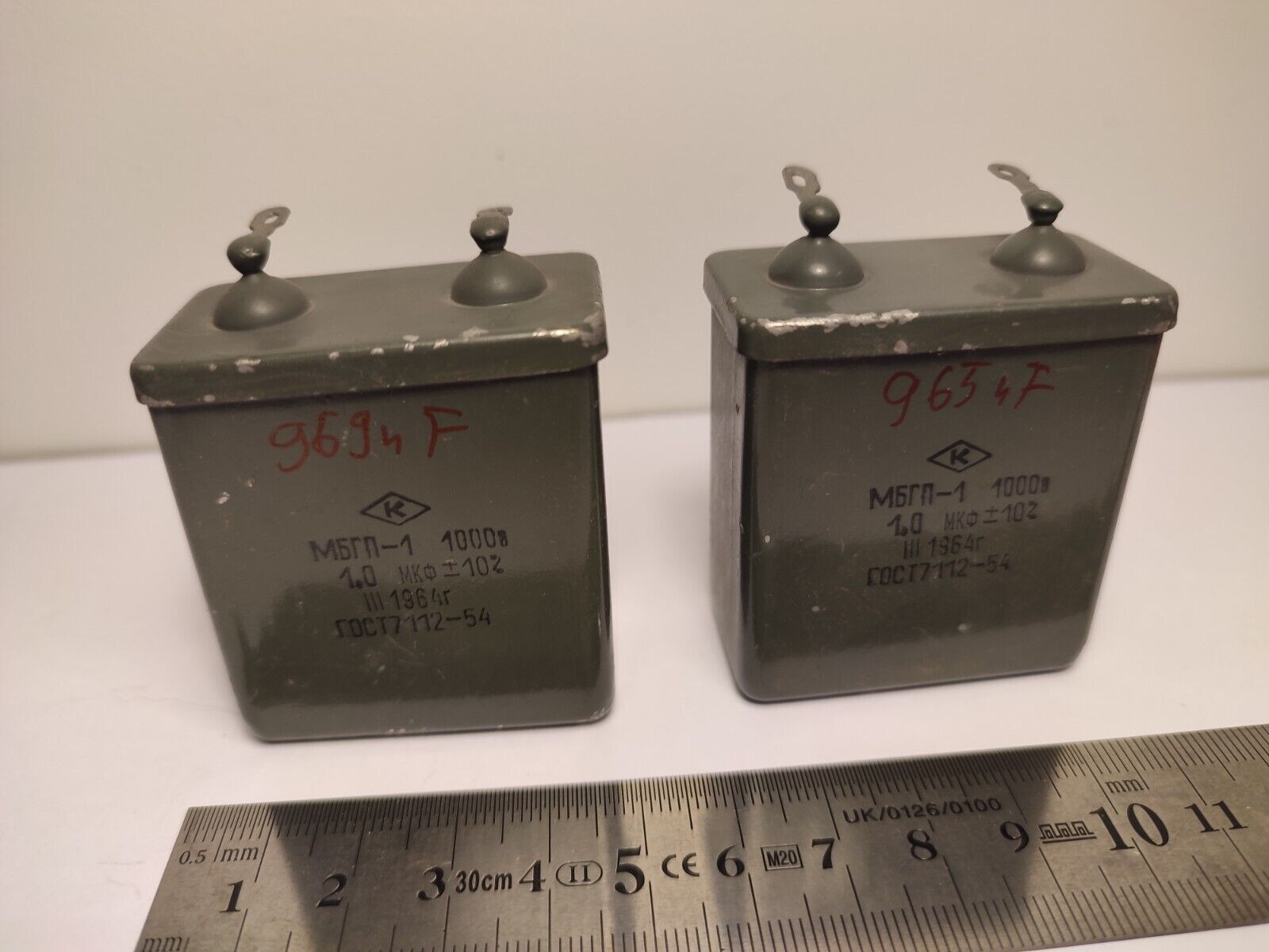 2 Pcs. Lot 1uF 1 mFD 1µF 1000V 1kV PiO (Paper In Oil) Russian Capacitors MBGP