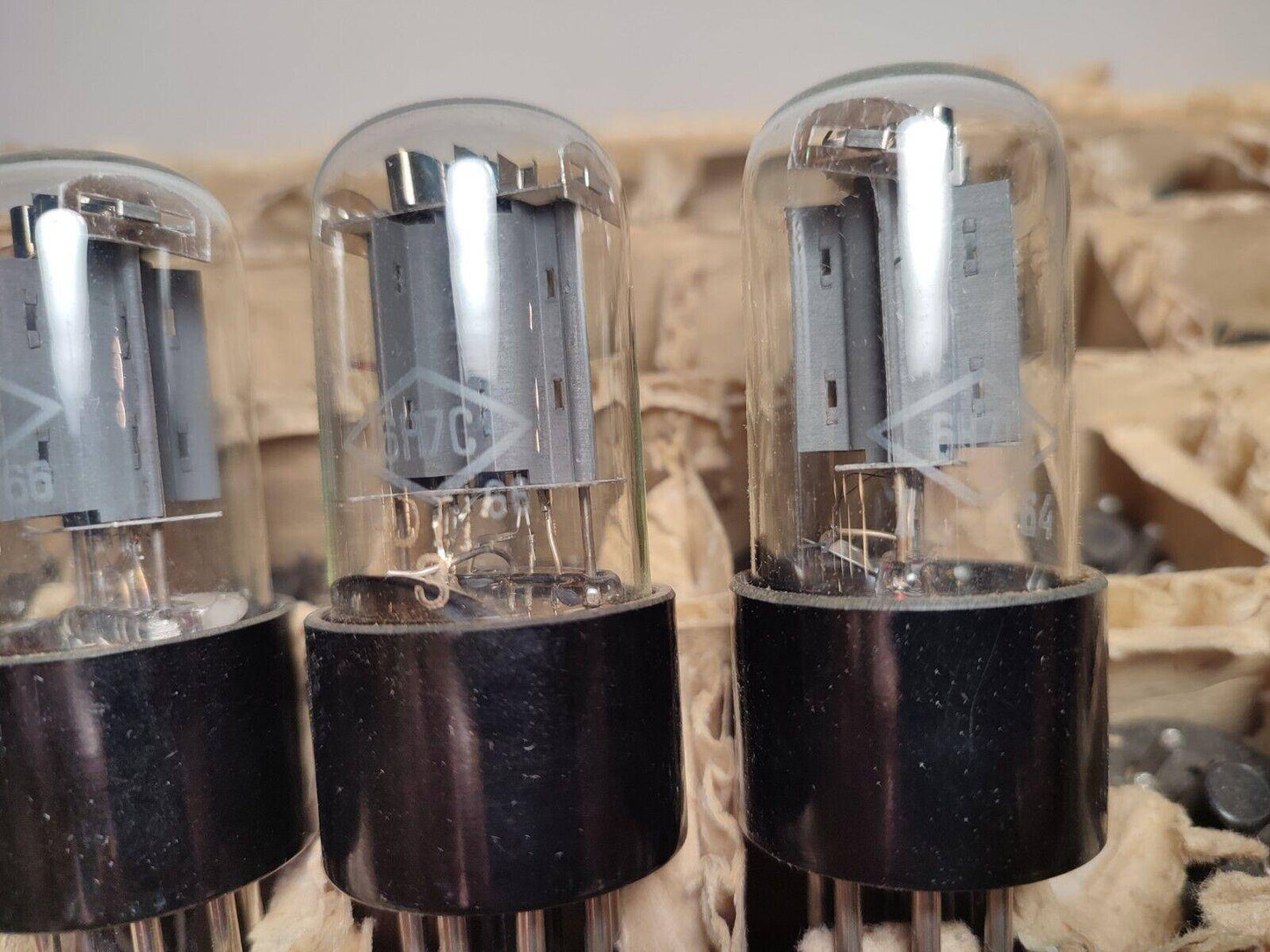 4x 6N7S = 6N7GT Double Triode Tube FOTON Soviet Russian 60's NEW  NOS - Vintage Radio Parts Store