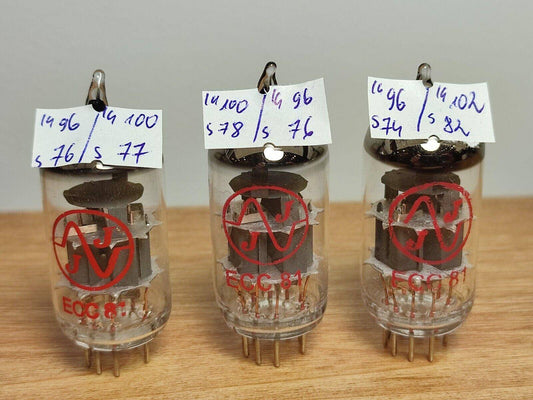 3x NOS JJ ECC81 / 12AT7. VINTAGE VALVES / TUBES. TESTED and Balanced - Vintage Radio Parts Store