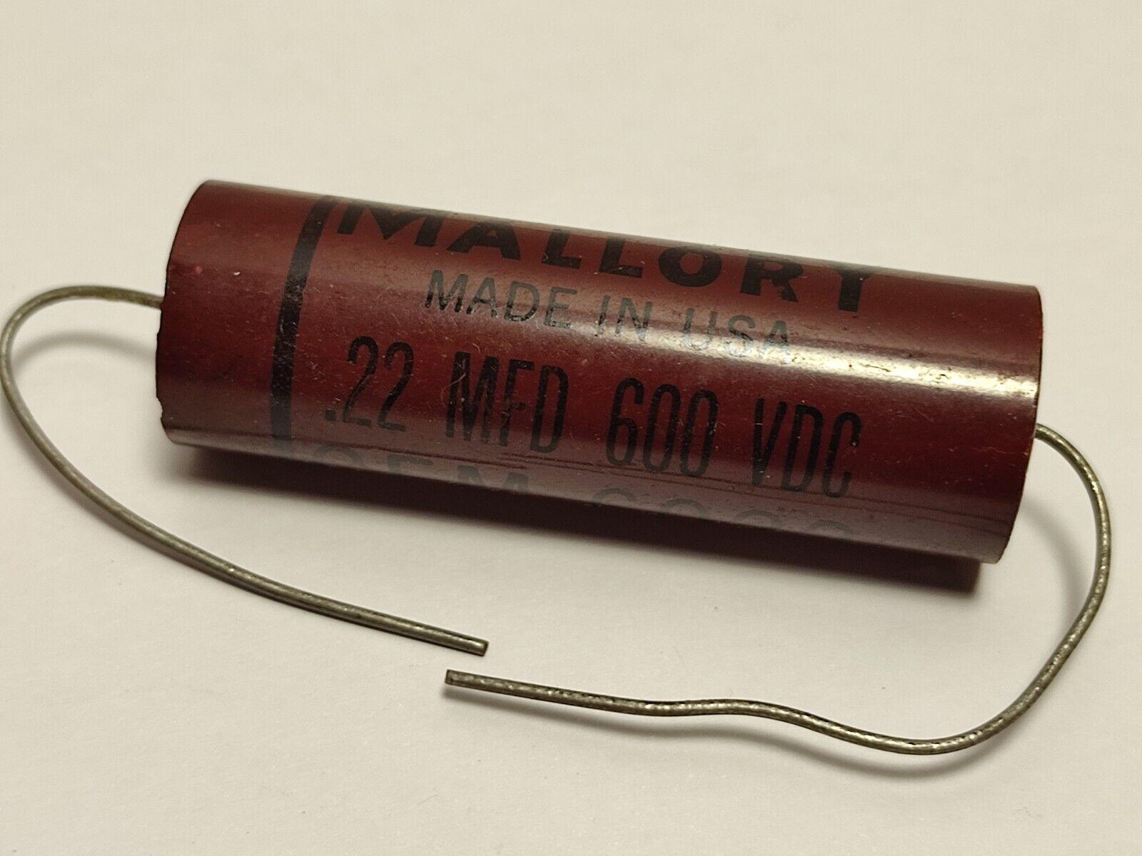 NOS MALLORY Capacitor 0.22MFD .22uf 10% 600v GEM-6022 - Vintage Radio Parts Store