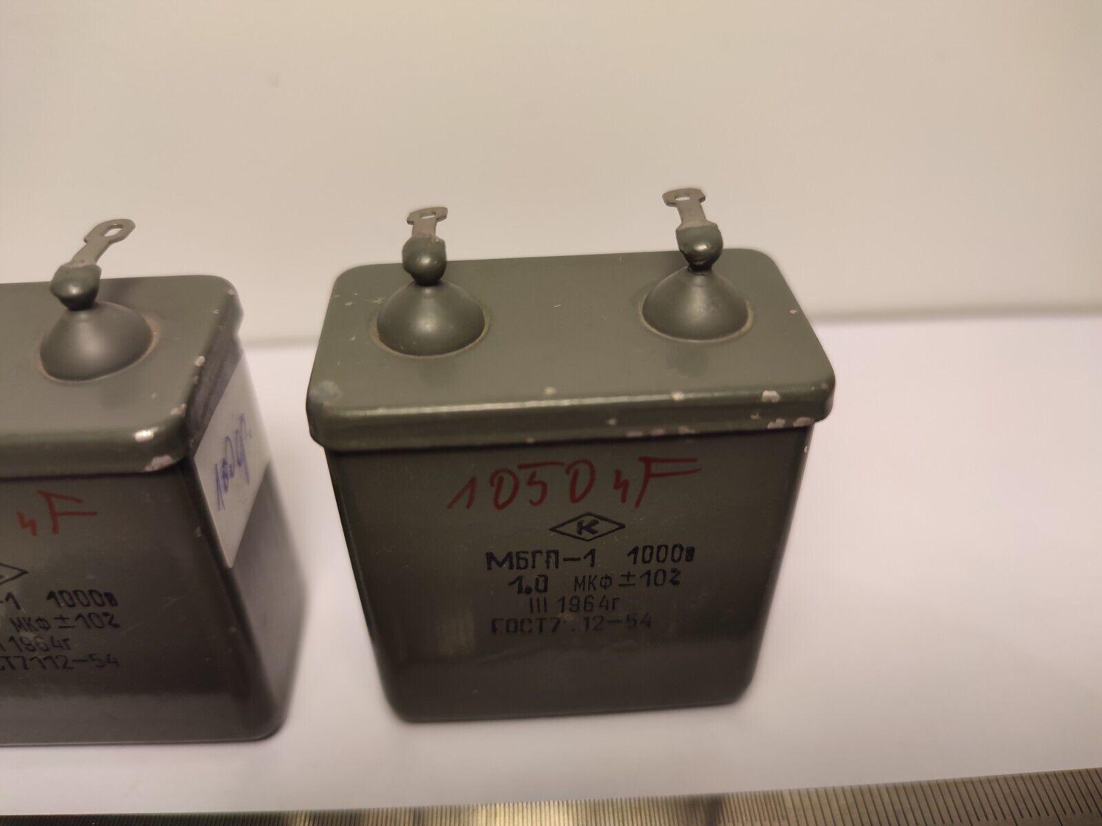 2 Pcs. Lot 1uF 1 mFD 1µF 1000V 1kV PiO (Paper In Oil) Russian Capacitors MBGP - Vintage Radio Parts Store