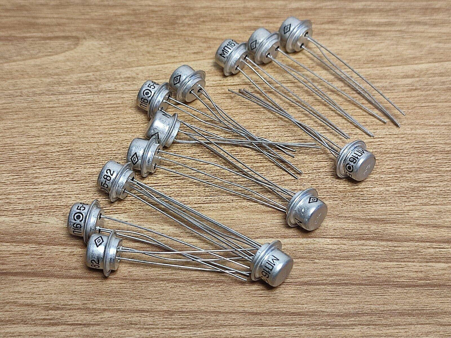 12pcs MP16 ~2N1354 Germanium P-N-P transistor, 15W, 20MA USSR Soviet NOS - Vintage Radio Parts Store