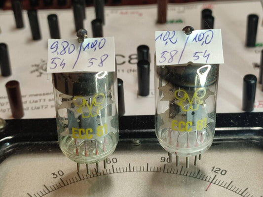 2 Pcs ECC81 RFT DOUBLE TRIODE VHF TESTED NOS TUBE = 12AT7 B152 CC81E CV455 - Vintage Radio Parts Store