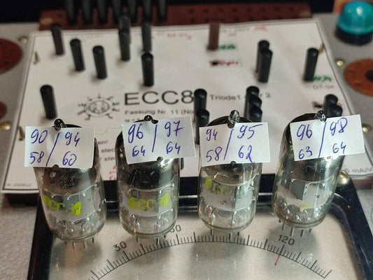 4Pcs ECC81 RFT DOUBLE TRIODE VHF TESTED NOS TUBE = 12AT7 B152 CC81E CV455 - Vintage Radio Parts Store