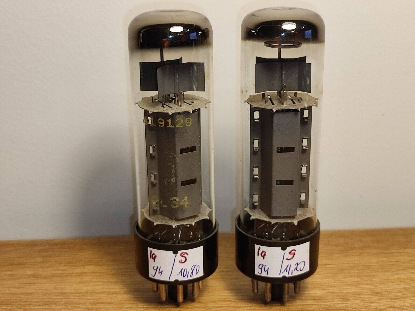 Pair RFT EL34 6CA7 USED Matched Tubes Tested with L1-3 tester (only one pair) - Vintage Radio Parts Store