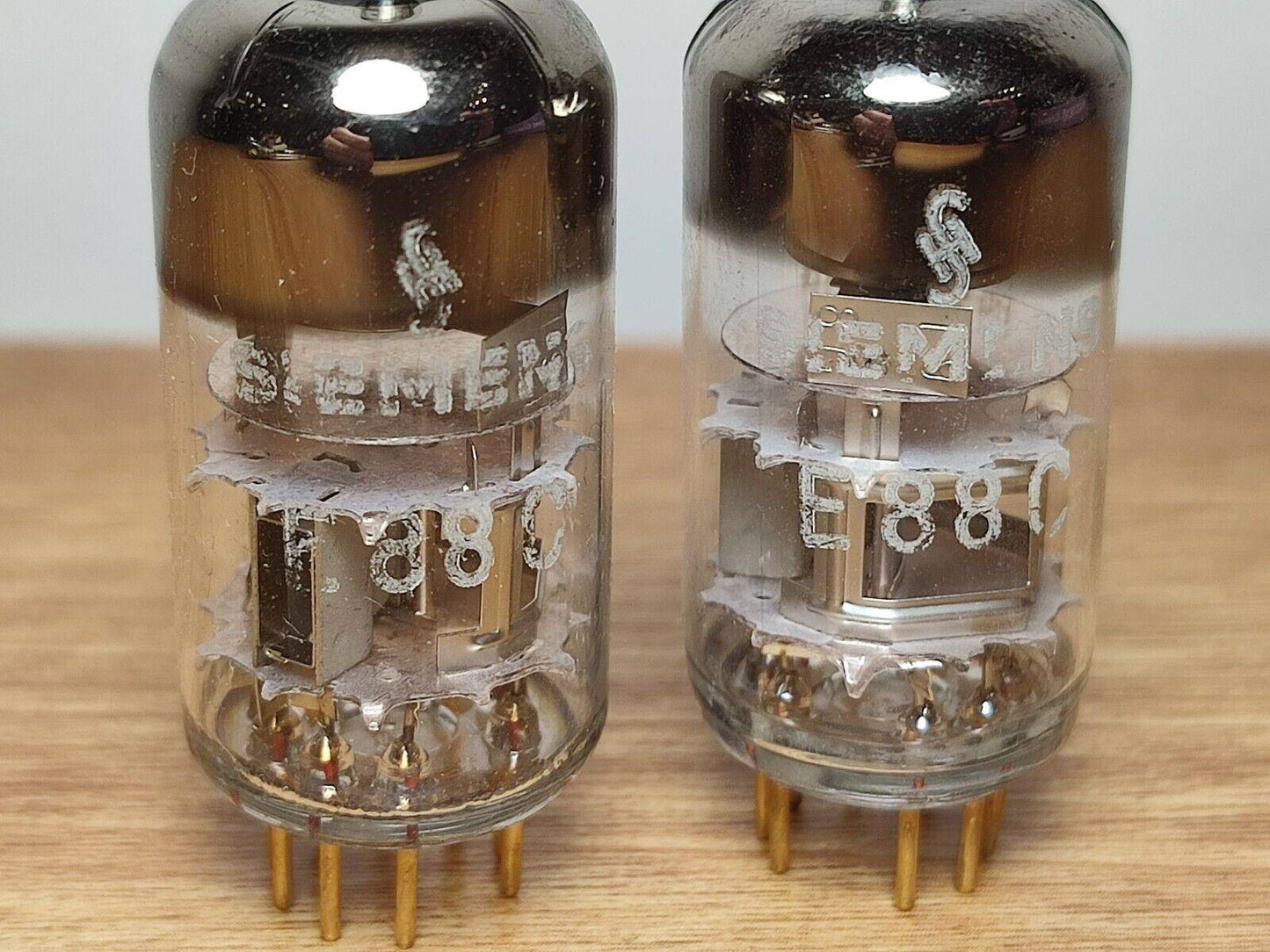 E88C Siemens $ Halske Pair New USED tubes (NOT E88CC !!!! ) gold pin - Vintage Radio Parts Store